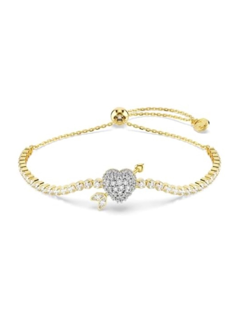 Swarovski Idyllia Bracelet Mixed Cuts Heart with Arrow White Gold-tone Plated